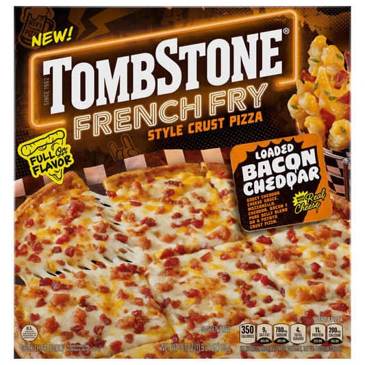 Tombstone French Fry Style Crust Loaded Bacon Cheddar Pizza, Cheese Pizza, Frozen