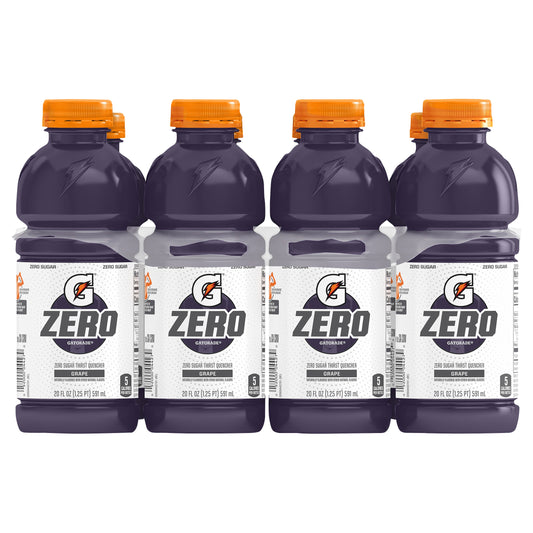 Gatorade Zero Zero Sugar Thirst Quencher Grape 20 Fl Oz 8 Count