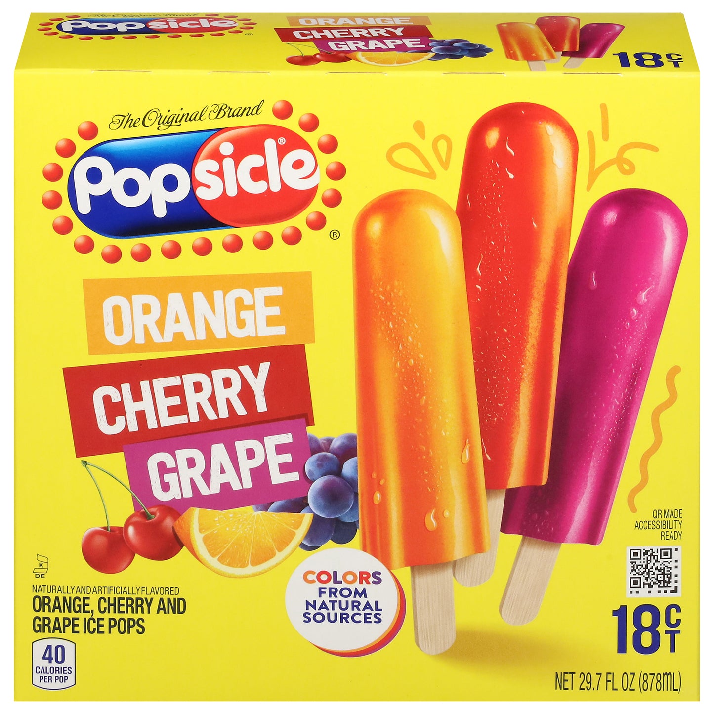 Popsicle Orange Cherry Grape Ice Pops