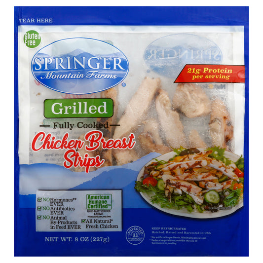 Springer Mountain Farms Grilled Chicken Breast Strips 8 oz