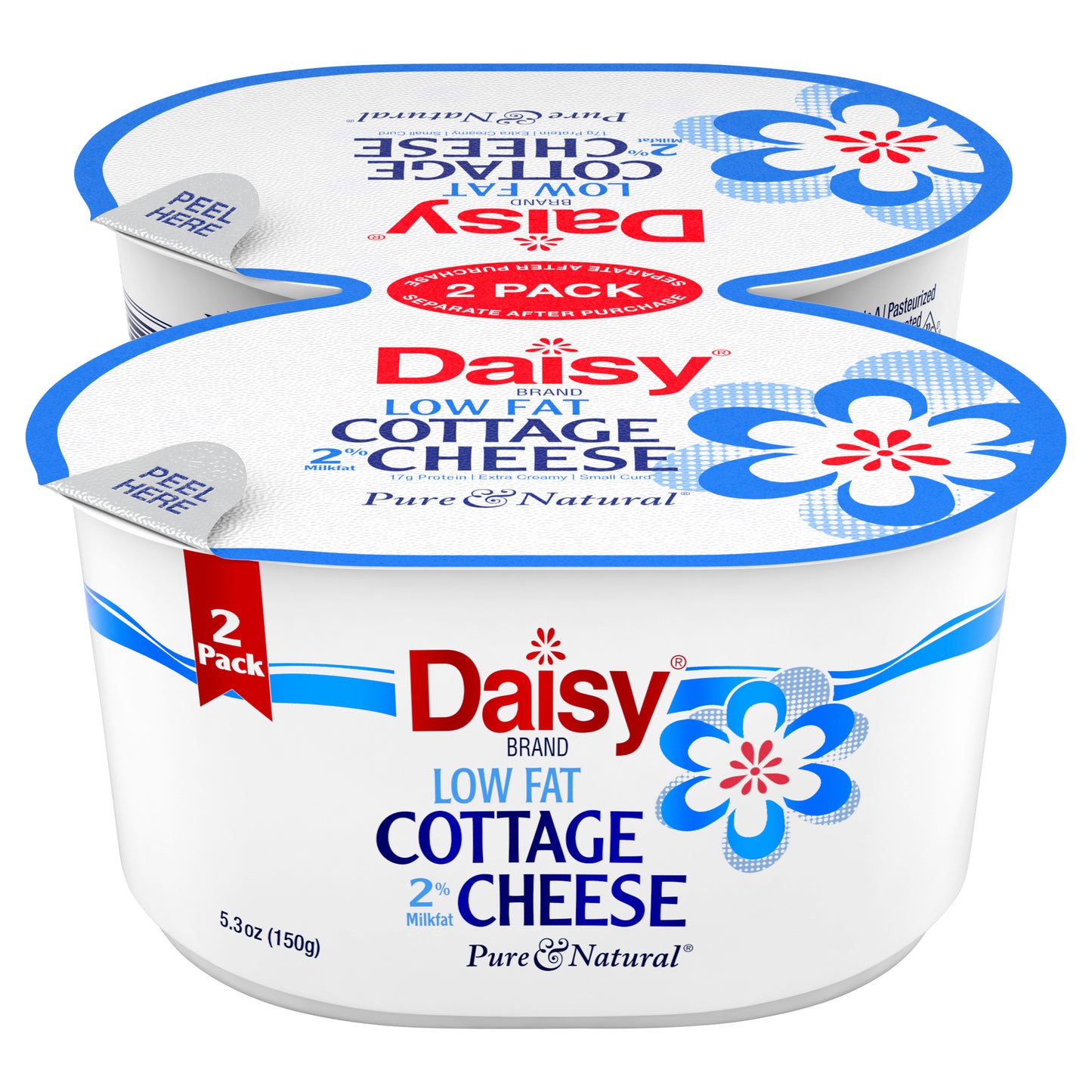 Daisy Pure and Natural 2% Low Fat Cottage Cheese 2-Pack 5.3 oz