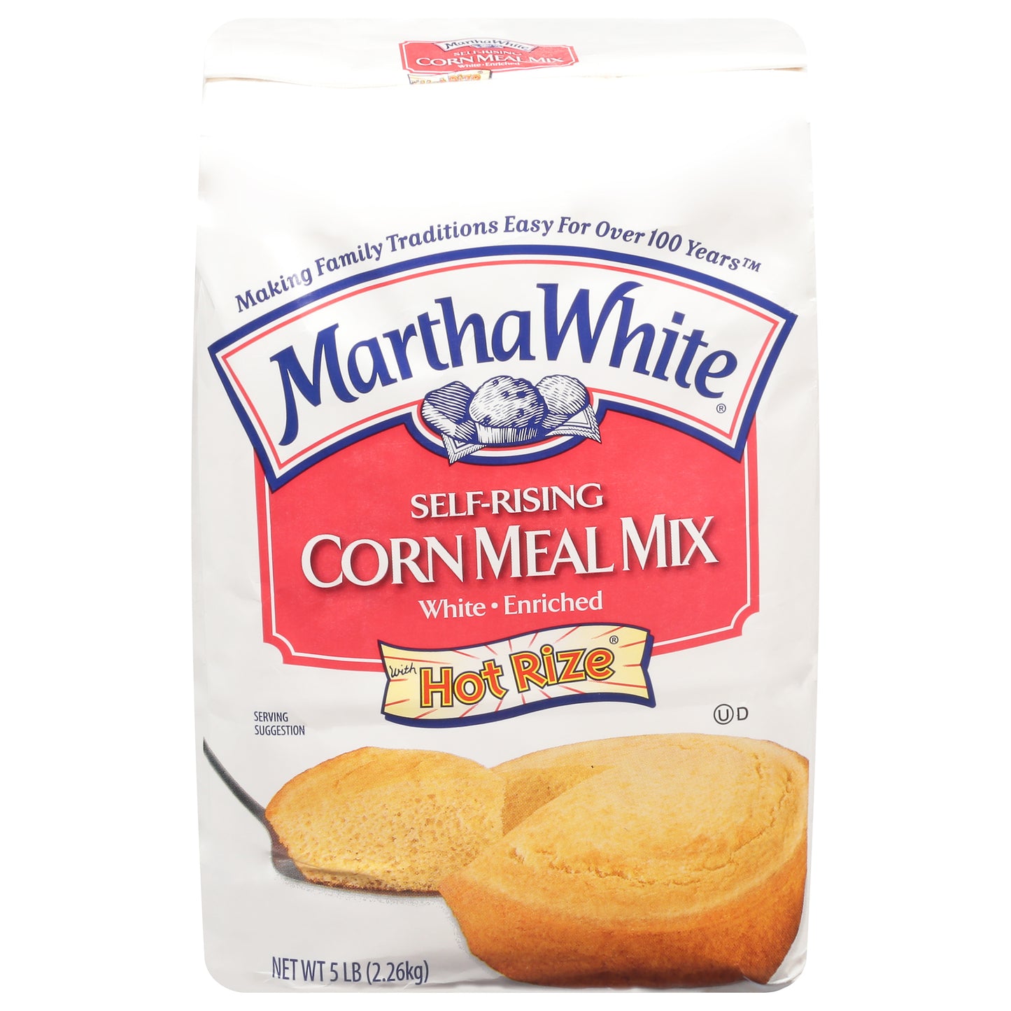 Martha White Self-Rising White Enriched Corn Meal Mix with Hot Rize 5 lb