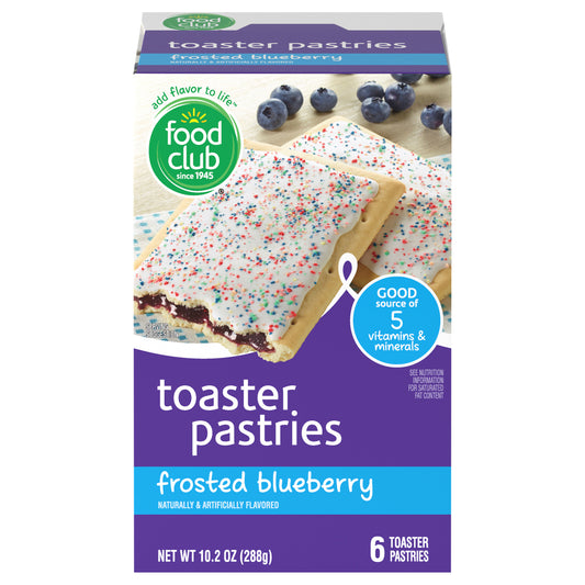 Food Club Frosted Blueberry Toaster Pastries 6 ea