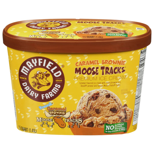 Mayfield Dairy Farms Denali Moose Tracks Caramel Brownie Premium Ice Cream 1.5 qt