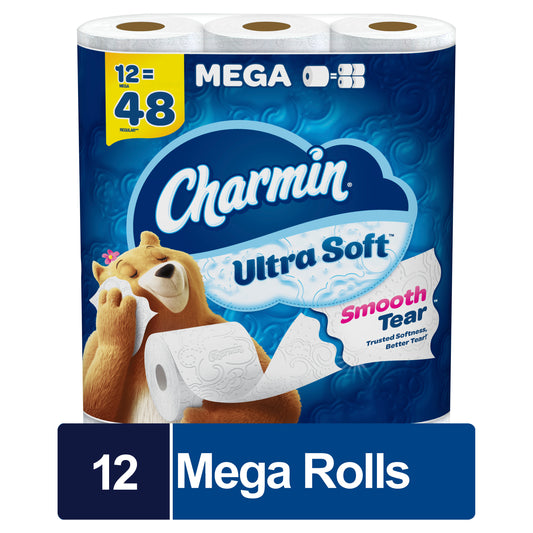 Charmin Ultra Soft Toilet Paper 12 Mega Rolls, 224 Sheets Per Roll
