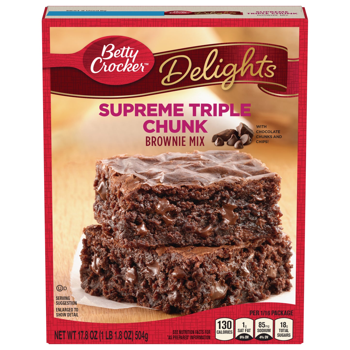Betty Crocker Delights Triple Chunk Supreme Brownie Mix, 17.8 oz