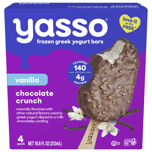 Yasso Yasso Frozen Greek Yogurt Bars Vanilla Chocolate Crunch Bars 4 2.65fl Oz Bars