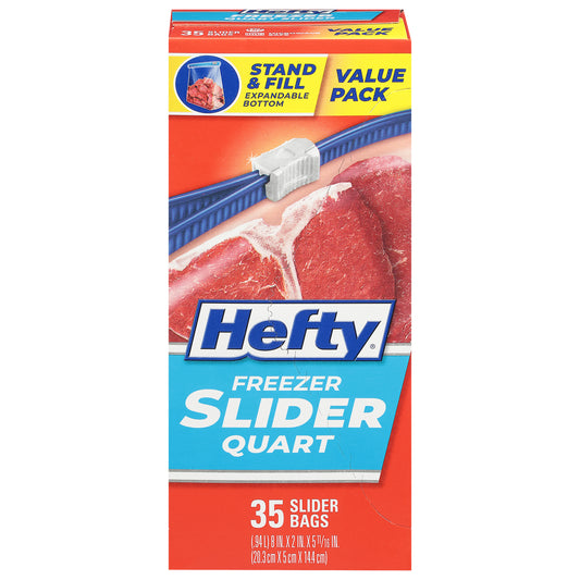 Hefty Quart Freezer Slider Bag 35Ct