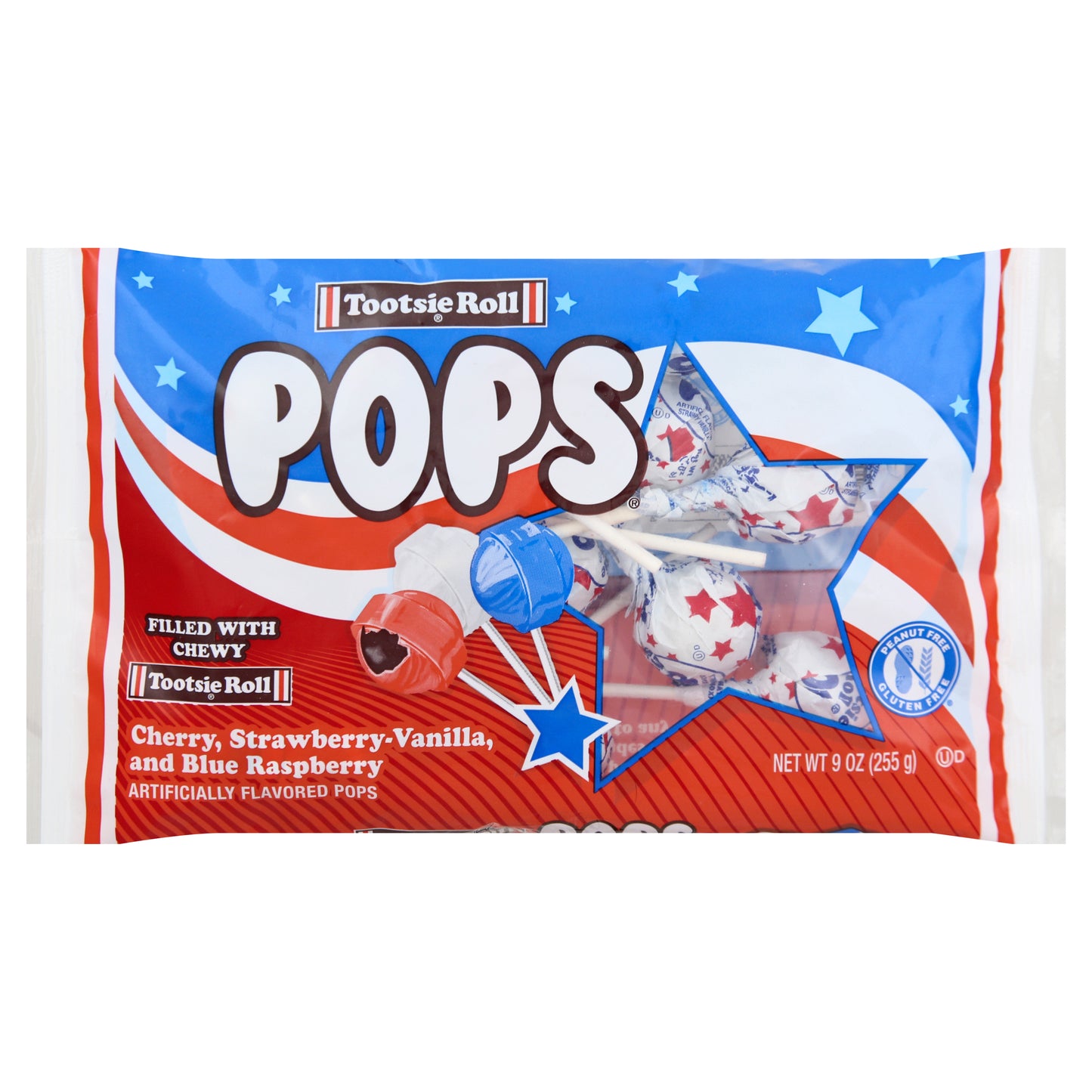 Tootsie Pops Cherry, Strawberry-Vanilla, and Blue Raspberry Pops 9 oz