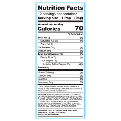 Budget Saver Strawberry Lovers Monster Pops 12 - 3 Fl Oz Pops
