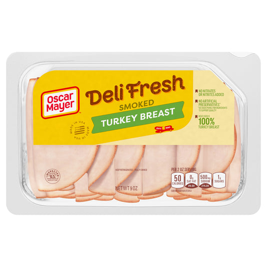 Oscar Mayer Deli Fresh Smoked Sliced Turkey Breast Deli Lunch Meat, 9 oz Package