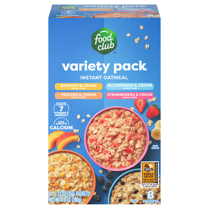 Food Club Variety Pack Instant Oatmeal 8 ea