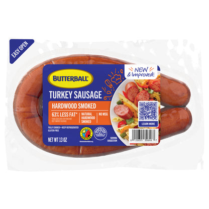 Butterball Fully Cooked Natural Hardwood Smoked Turkey Sausage, 13 oz. Pack