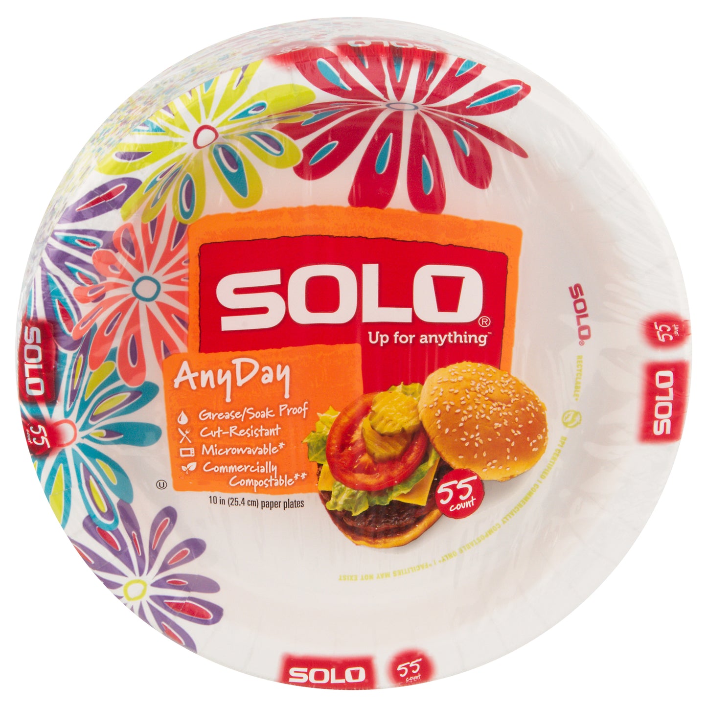 Solo Any Day Paper Plates 10 Inch 55 ea