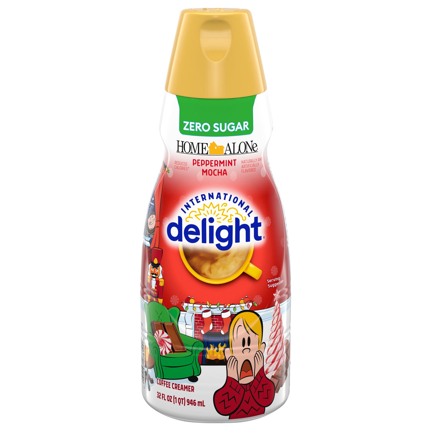 International Delight Home Alone Zero Sugar Peppermint Mocha Coffee Creamer, 32 FL OZ Bottle