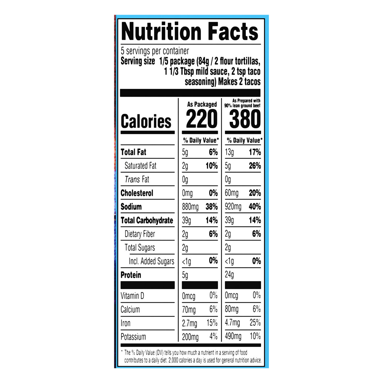 Taco Bell Soft Taco Cravings Kit with 10 Soft Tortillas, Taco Bell Mild Sauce & Seasoning, 14.6 oz Box