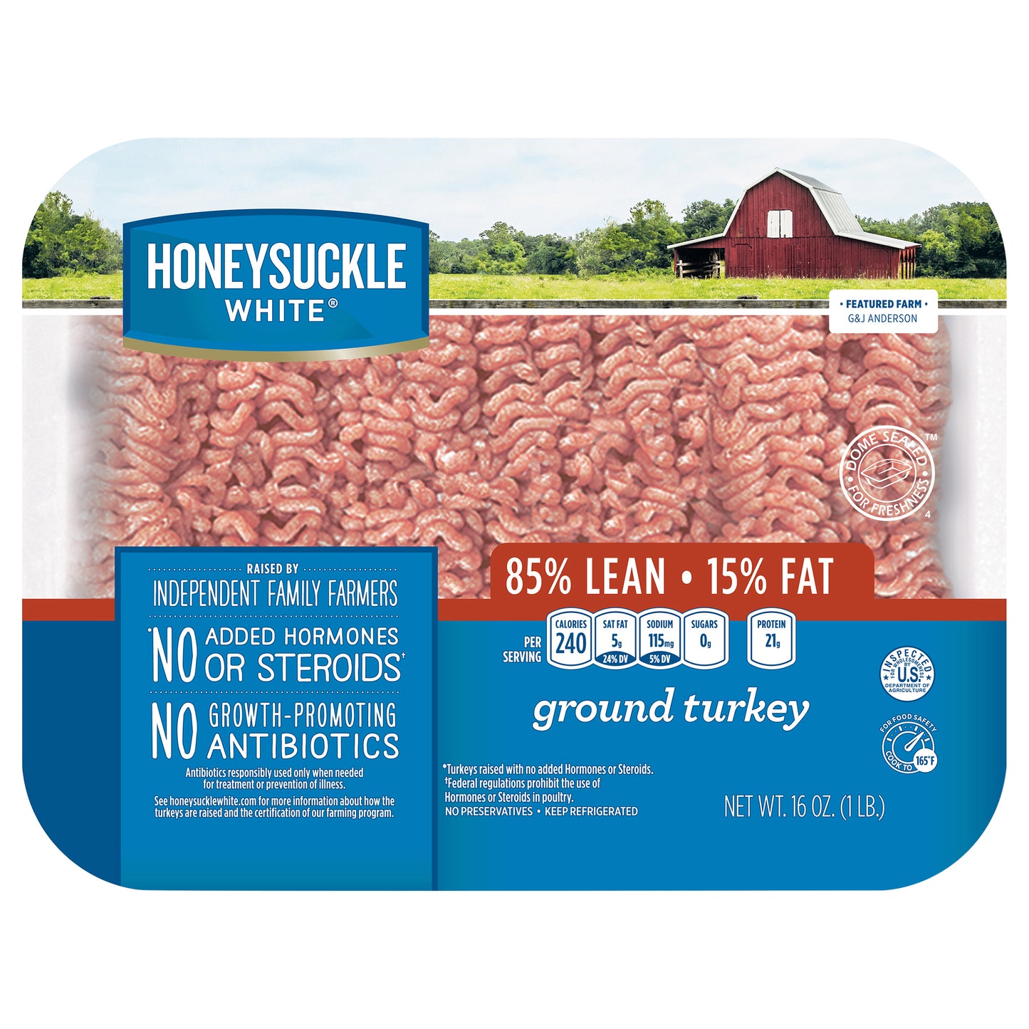 Honeysuckle White® 85% Lean Fat Ground Turkey Tray