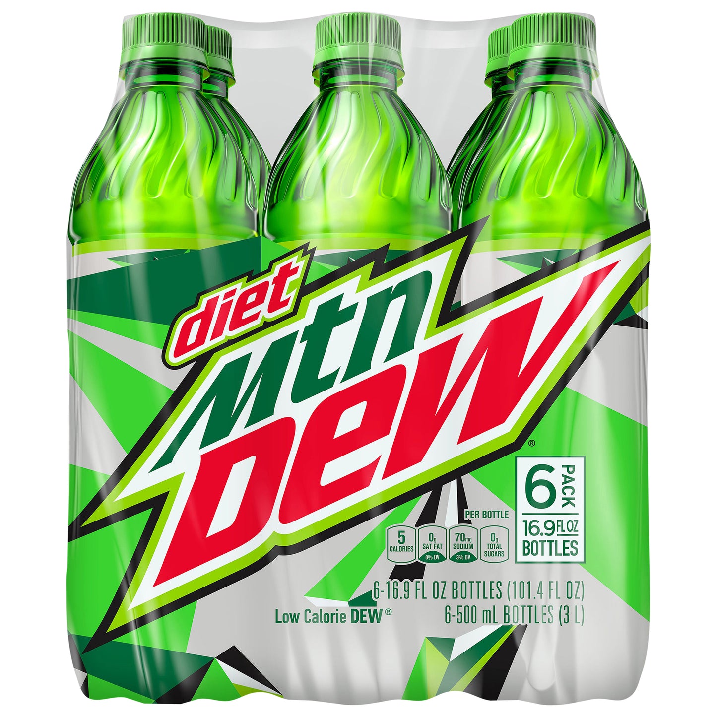Mtn Dew Diet Soda Citrus 16.9 Fl Oz 6 Count Bottles