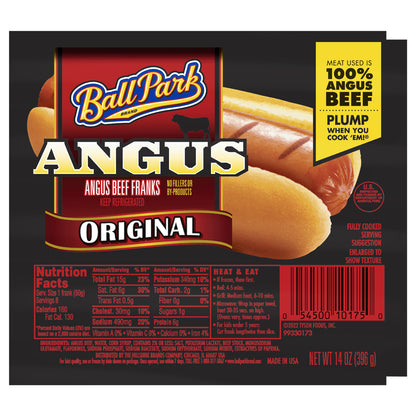 Ball Park Angus Beef Hot Dogs, 8 Count