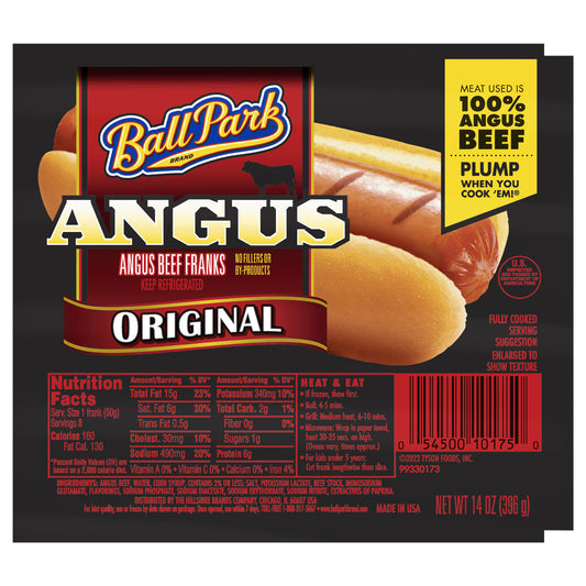 Ball Park Angus Beef Hot Dogs, 8 Count