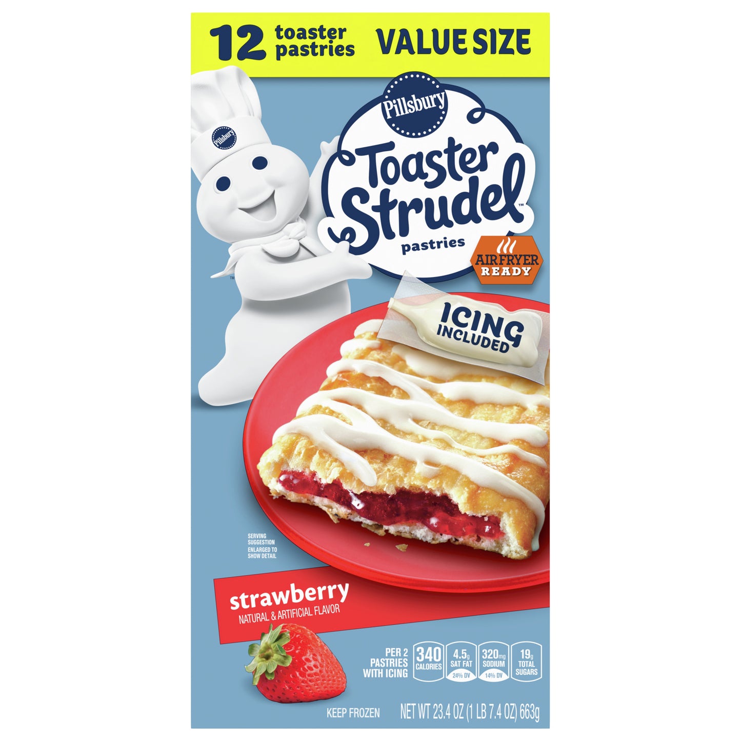 Pillsbury Toaster Strudel Pastries, Strawberry, 12 ct, 23.4 oz