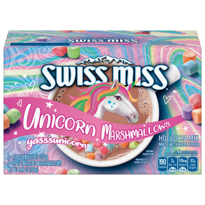 Swiss Miss Unicorn Marshmallows Hot Cocoa Mix, 6 Count Hot Cocoa Mix Packets (8 Pack)