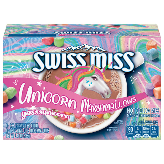 Swiss Miss Unicorn Marshmallows Hot Cocoa Mix, 6 Count Hot Cocoa Mix Packets (8 Pack)