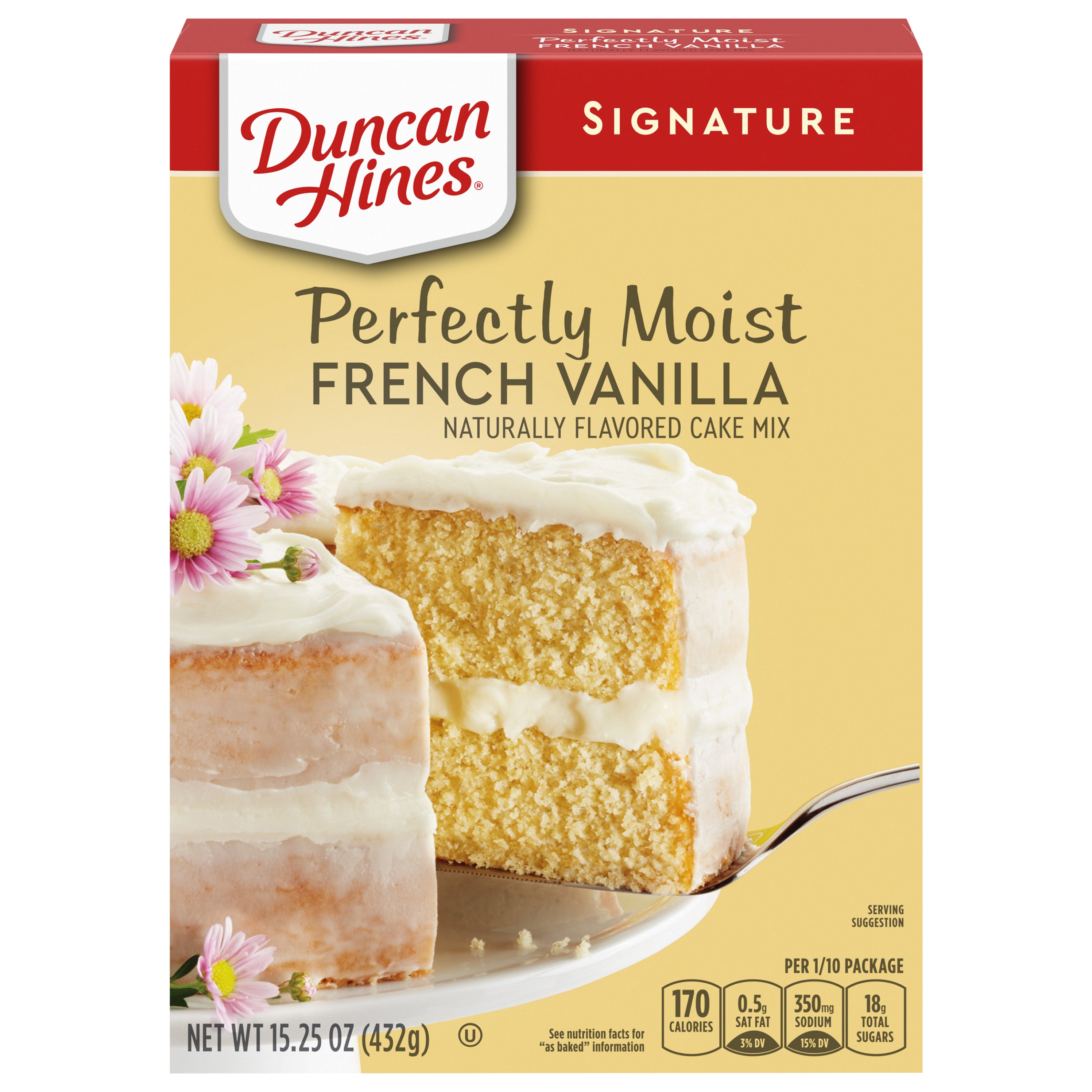 Duncan Hines Signature Perfectly Moist French Vanilla Cake Mix, 15.25 ...