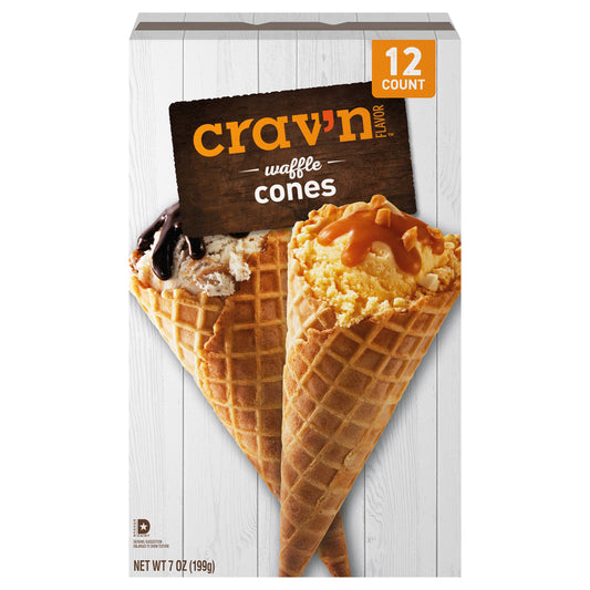 Crav'n Flavor Waffle Cones 12 ea