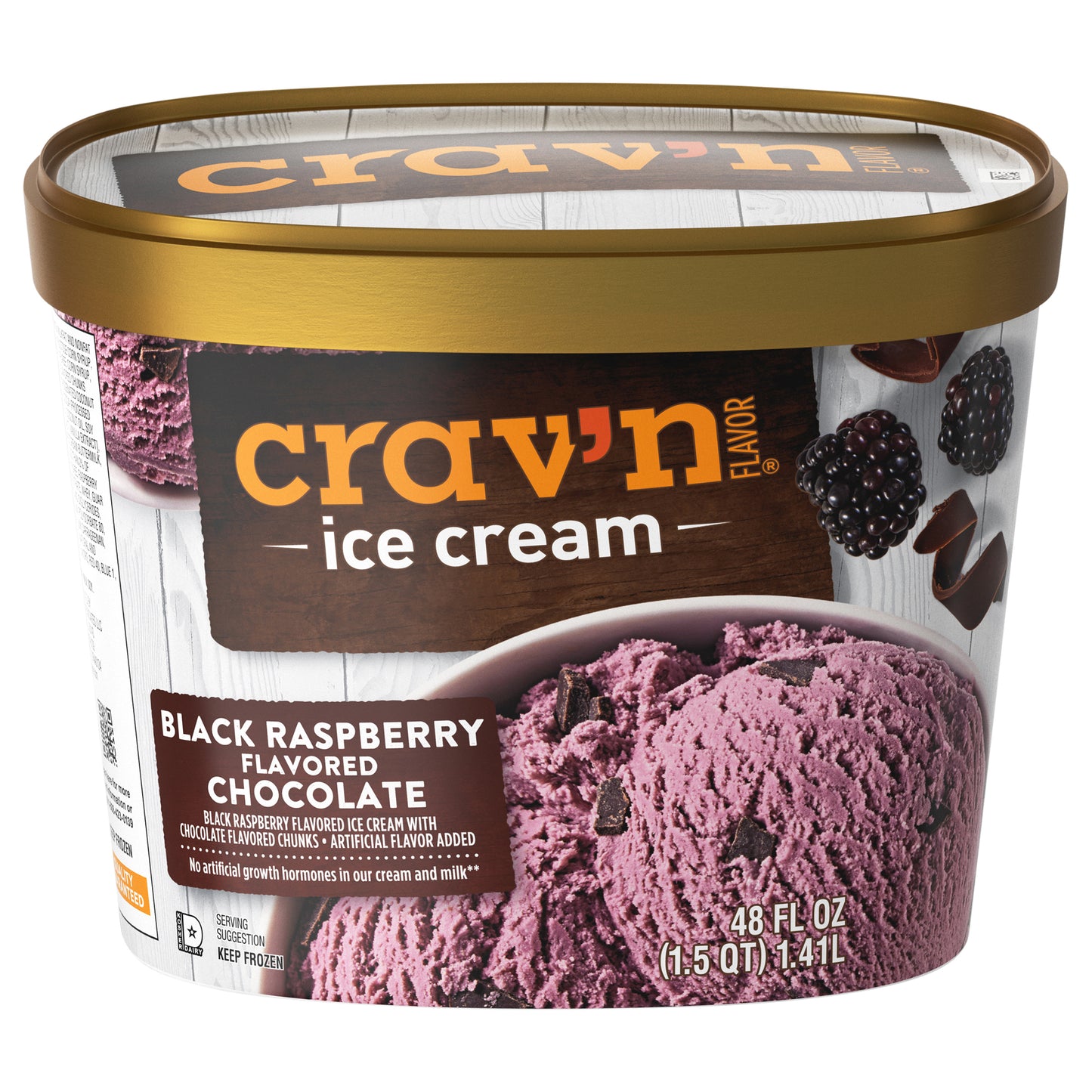 Crav'n Flavor Black Raspberry Flavored Chocolate Ice Cream 48 fl oz