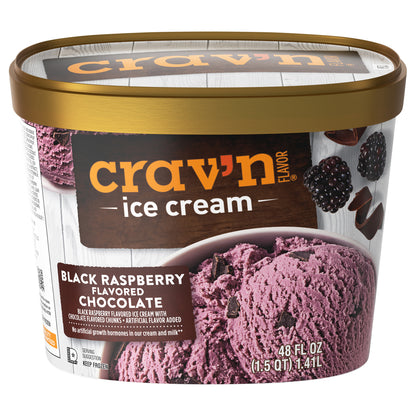 Crav'n Flavor Black Raspberry Flavored Chocolate Ice Cream 48 fl oz