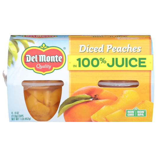 Del Monte Diced Peaches in 100% Juice 4 - 4 oz Cups