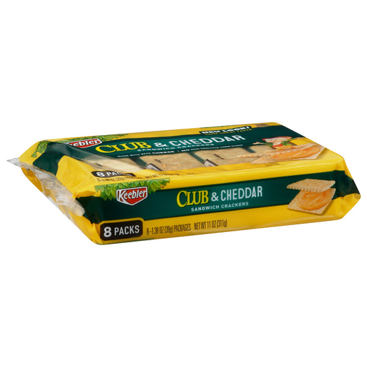 Keebler Club & Cheddar Sandwich Crackers 8 - 1.38 oz Packages