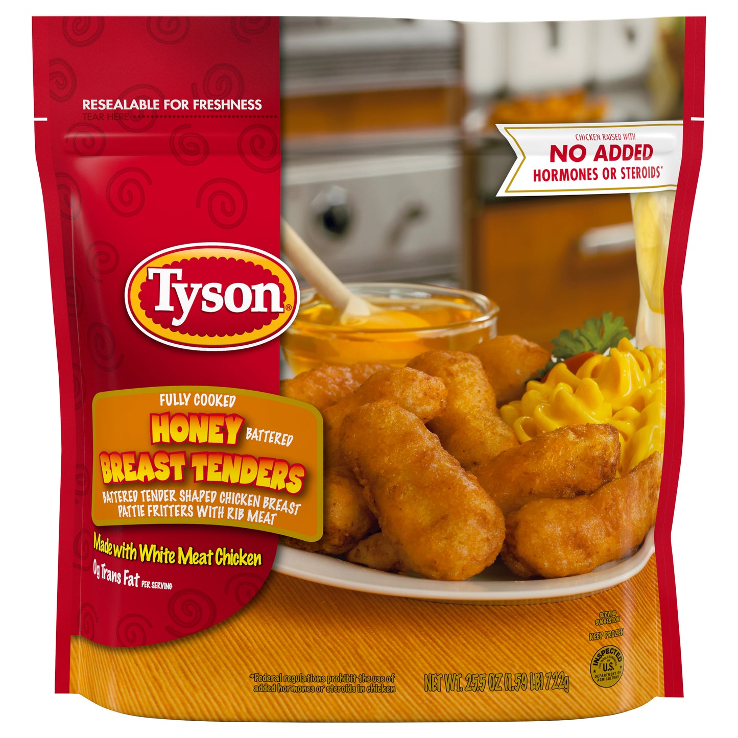 Tyson Fully Cooked Honey Battered Breast Tenders, 25.5 oz. (Frozen)