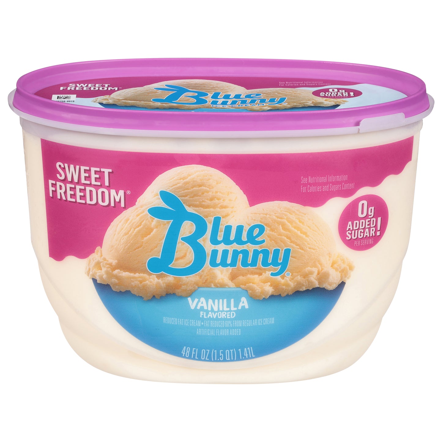 Blue Bunny Sweet Freedom Vanilla Reduced Fat Ice Cream, 48 fl oz