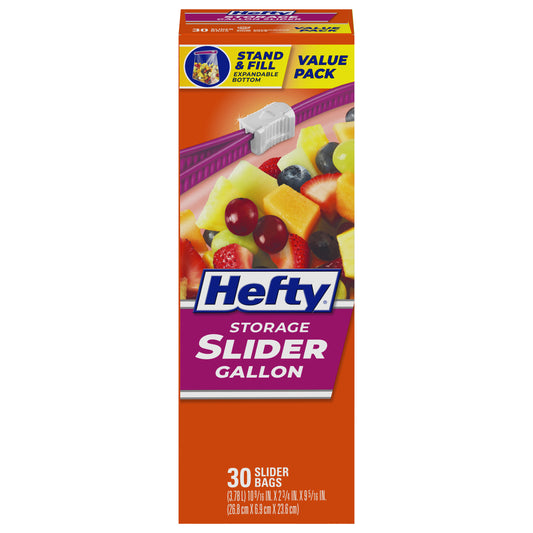 Hefty Storage Gallon Slider Bags Value Pack 30 ea