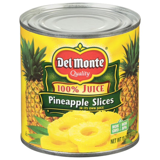 Del Monte 100% Juice Pineapple Slices 15.25 oz