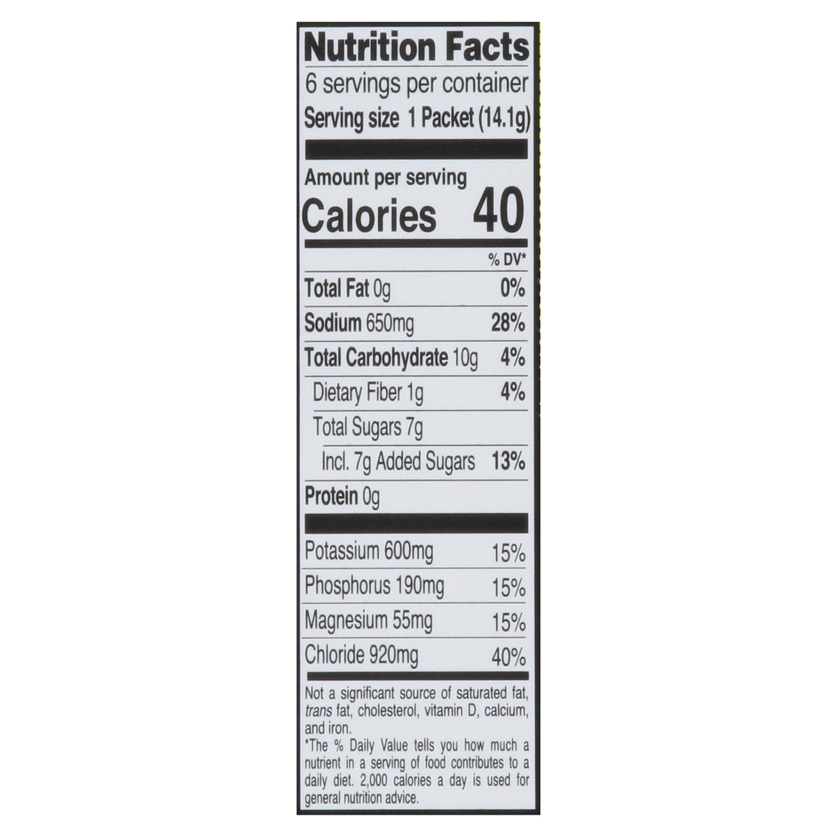 Pedialyte Sport Lemon Lime Electrolyte Solution 6 - 0.49 oz Packets
