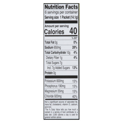 Pedialyte Sport Lemon Lime Electrolyte Solution 6 - 0.49 oz Packets