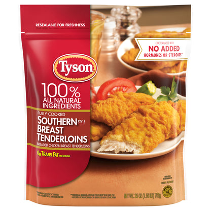 Tyson Fully Cooked Southern Style Chicken Breast Tenderloins, 25 oz (Frozen)