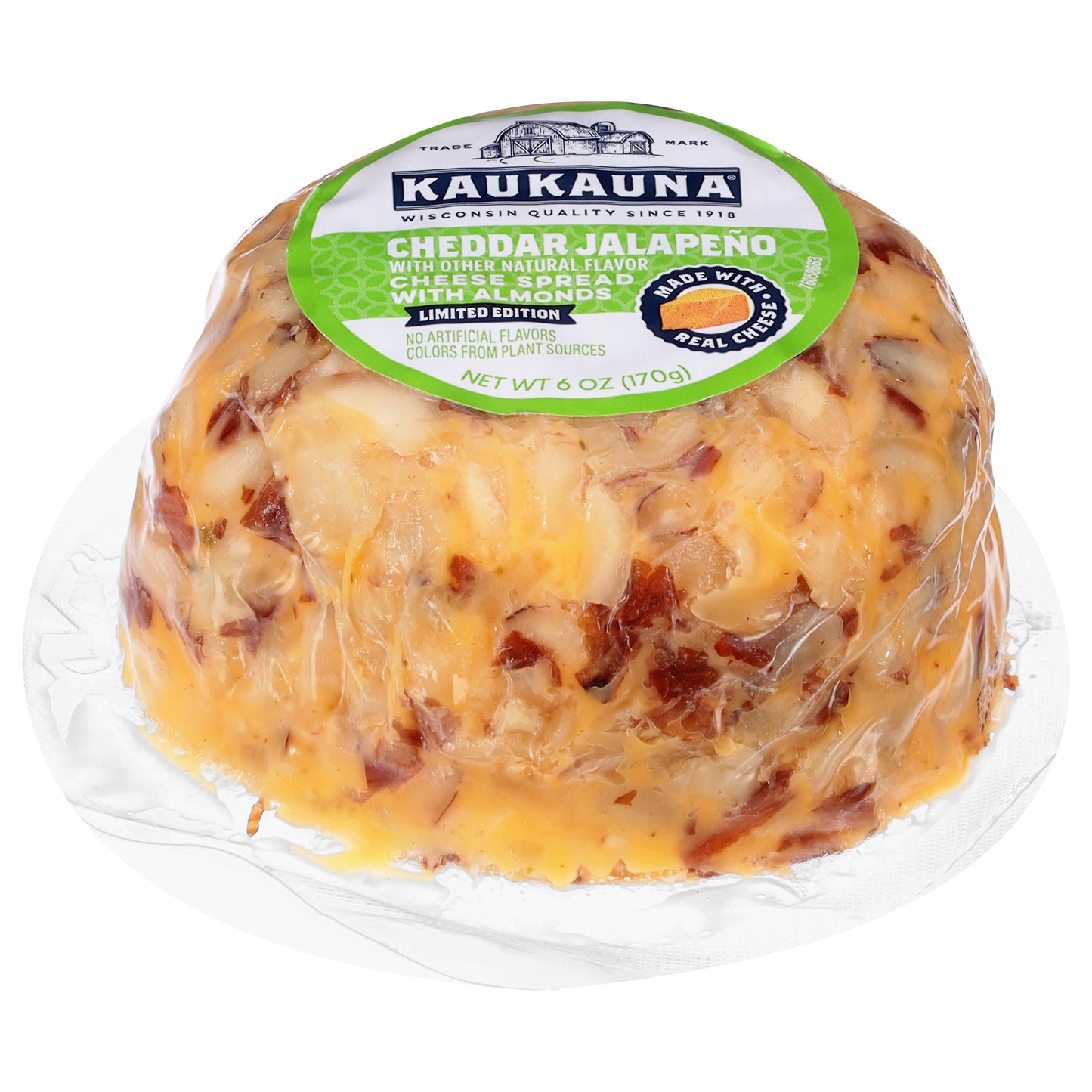 Kaukauna Cheddar Jalapeno Cheese Spread with Almonds 6 oz