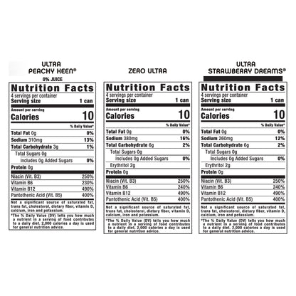 Monster Zero Sugar Ultra Peachy Keen/Zero Ultra/Ultra Strawberry Dreams Energy Drink 12 - 16 fl oz Cans