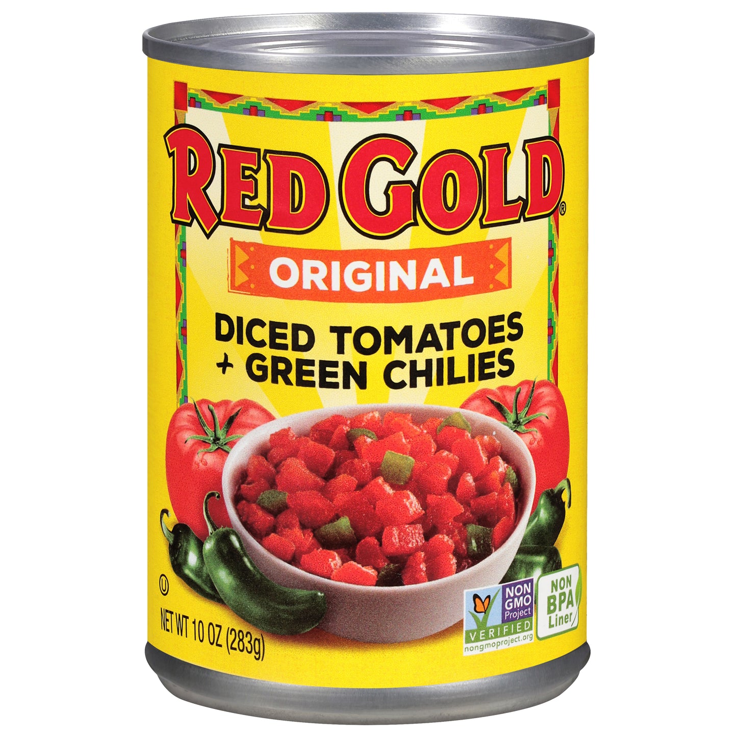 Red Gold Original Diced Tomatoes + Green Chilies 10 oz