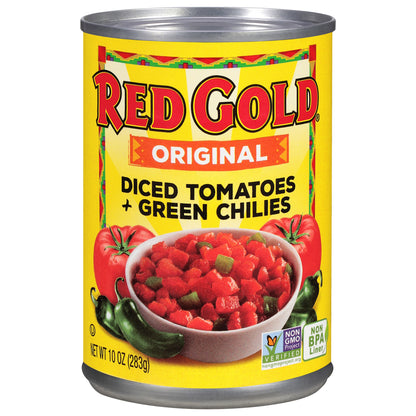 Red Gold Original Diced Tomatoes + Green Chilies 10 oz