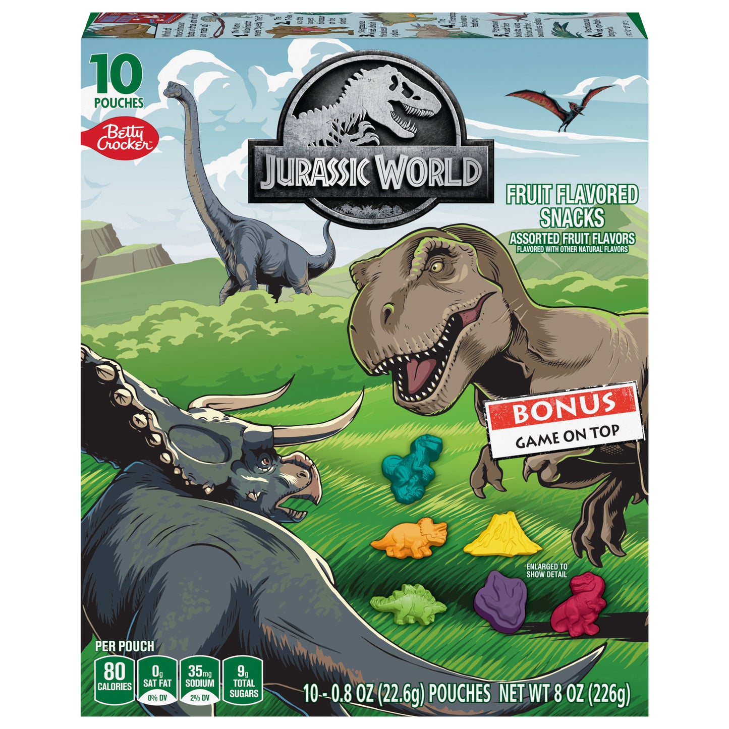 Jurassic World Fruit Flavored Snacks, Treat Pouches, 0.8 oz, 10 ct