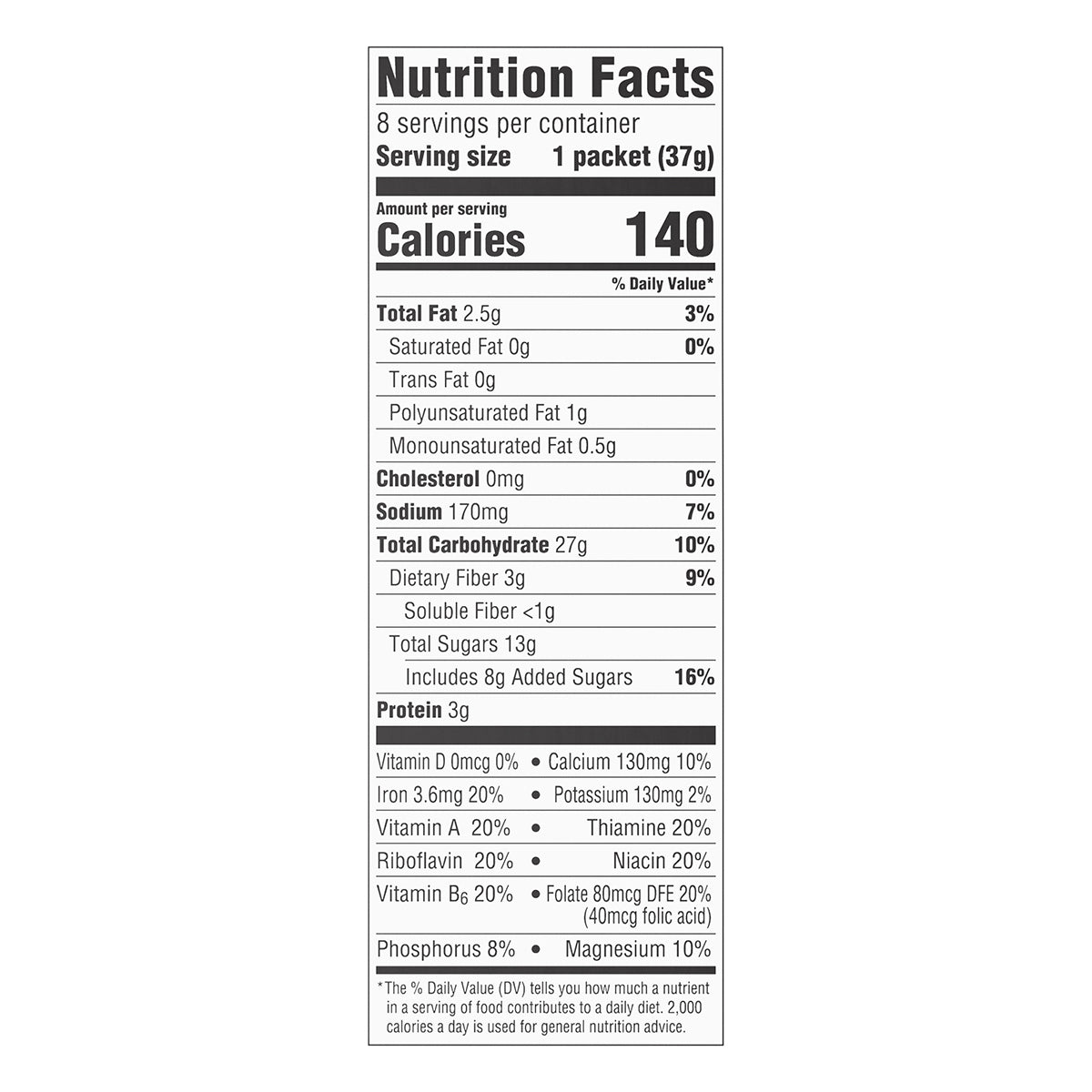 Food Club Raisins, Dates & Walnuts Instant Oatmeal 8 ea