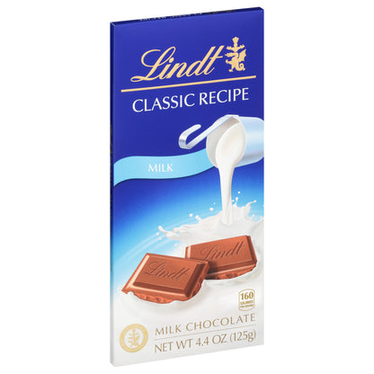 Lindt CLASSIC RECIPE Milk Chocolate Candy Bar, 4.4 oz.
