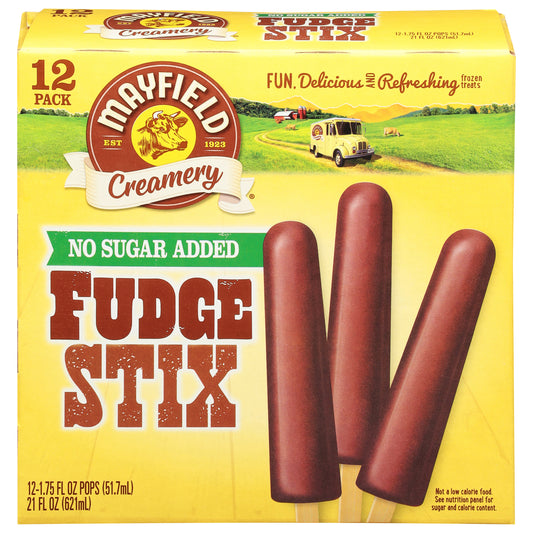 Mayfield Creamery No Sugar Added Fudge Stix 12 - 1.75 fl oz Packs