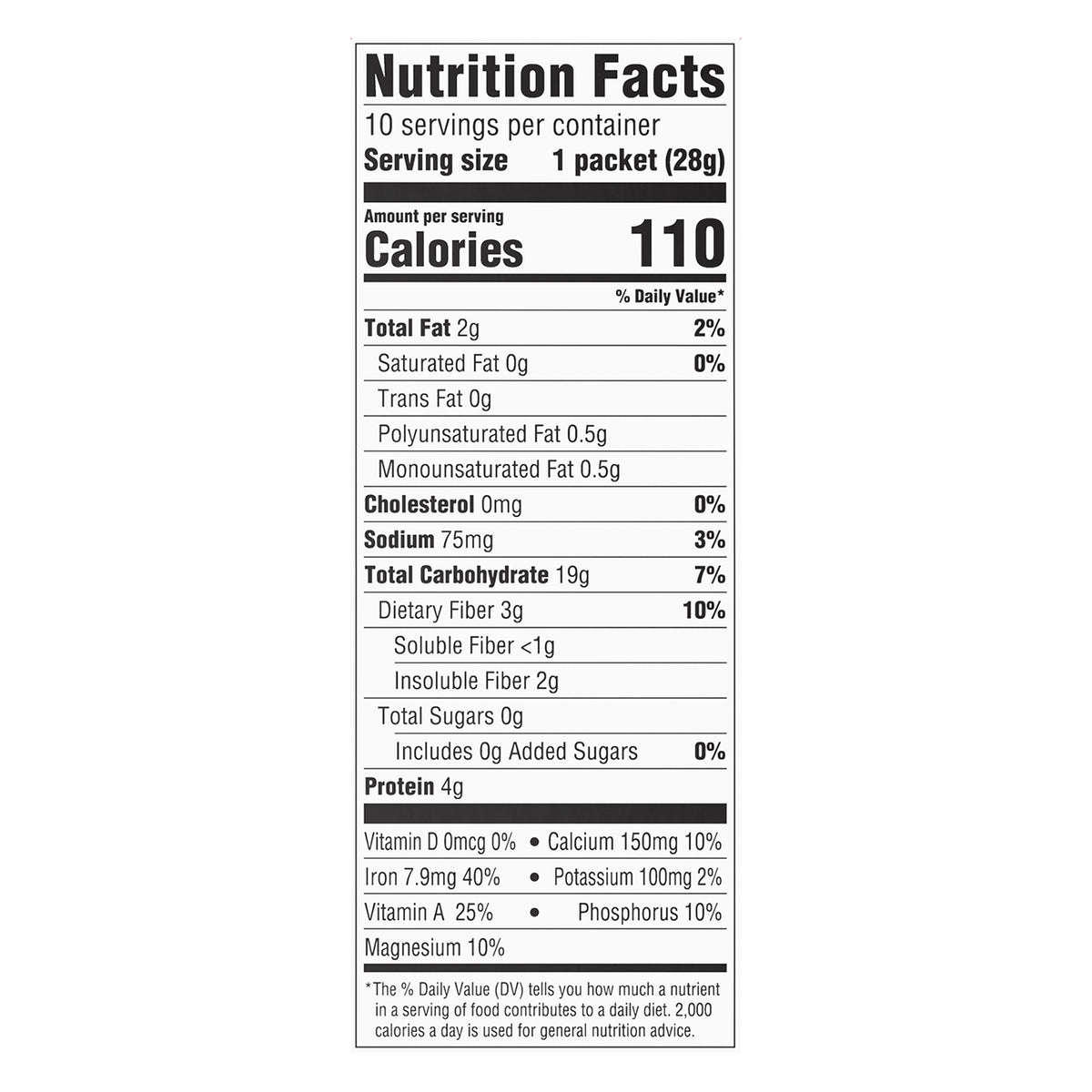 Food Club Original Instant Oatmeal 10 ea