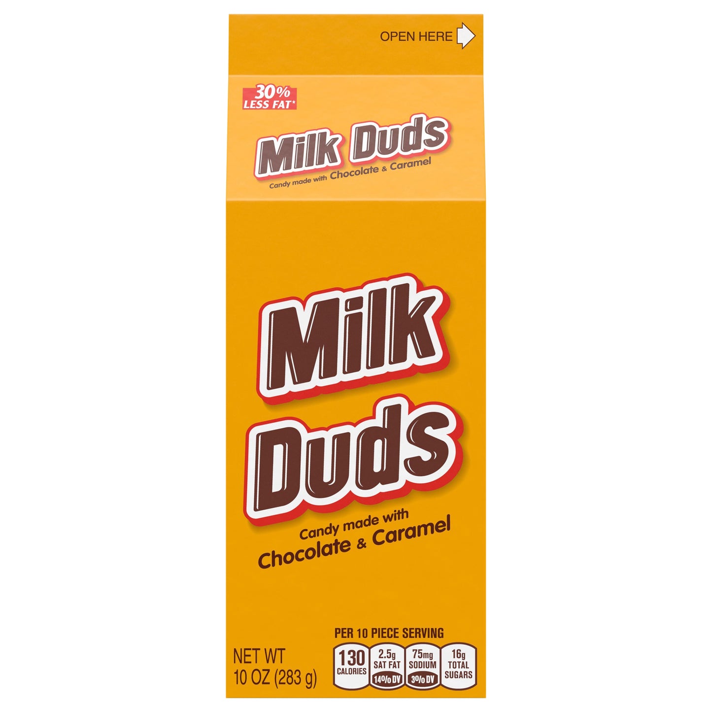 MILK DUDS Chocolate and Caramel Candy, Halloween, 10 oz, Carton